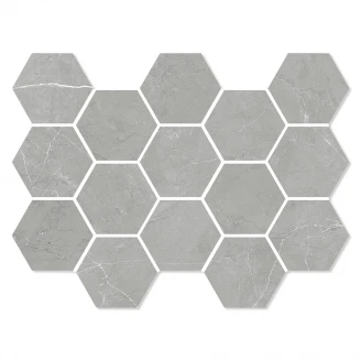 Marmor Mosaik Klinker Leto Ljusgrå Blank-Polerad Rak 33x23 cm